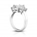 1.75 ct Three Stone Emerald Cut Diamond Engagement Ring 