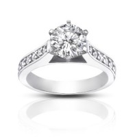 1.25 ct Ladies Round Cut Diamond Engagement Accented Ring 1.25 ct Ladies Round Cut Diamond Engagement Accented Ring