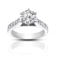 1.25 ct Ladies Round Cut Diamond Engagement Accented Ring 1.25 ct Ladies Round Cut Diamond Engagement Accented Ring
