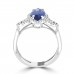 2.08 ct Round Cut Diamond & Marquise Cut Tanzanite Engagement Ring