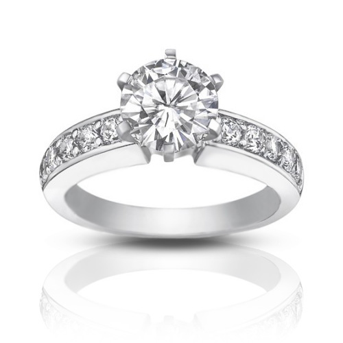 1.35 ct Ladies Round cut Diamond Engagement Ring 