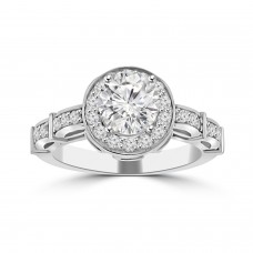 1.13 ct Ladies Round Cut Diamond Engagement Ring in 14k White Gold 1.13 ct Ladies Round Cut Diamond Engagement Ring in 14k White Gold