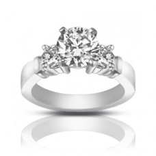 1.25 ct Women's Round Cut Diamond Engagement Ring in White Gold 1.25 ct Women's Round Cut Diamond Engagement Ring in White Gold