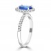 1.96 ct Round Cut Diamond & Oval Shape Tanzanite Engagement Ring