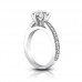 1.40 ct Round Cut Diamond Engagement Ring Whit Millgrain on The Shank 