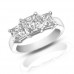 1.95 ct Ladies Three Stone Princess Cut Diamond Engagement Ring