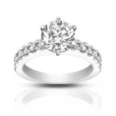 1.45 Ct Round Cut Diamond Engagement Ring With Accented Diamonds 1.45 Ct Round Cut Diamond Engagement Ring With Accented Diamonds