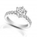 1.45 Ct Round Cut Diamond Engagement Ring With Accented Diamonds