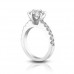1.45 Ct Round Cut Diamond Engagement Ring With Accented Diamonds