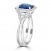 2.54 ct Round Cut Diamond & Cushion Cut Tanzanite Engagement Ring 2.54 ct Round Cut Diamond & Cushion Cut Tanzanite Engagement Ring