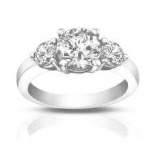 1.95 Ct Ladies Round Cut Diamond Three Stone Engagement Ring 1.95 Ct Ladies Round Cut Diamond Three Stone Engagement Ring