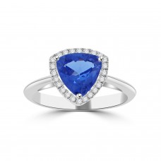 1.69 ct Round Cut Diamond & Trillion Cut Tanzanite Engagement Ring 1.69 ct Round Cut Diamond & Trillion Cut Tanzanite Engagement Ring