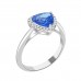 1.69 ct Round Cut Diamond & Trillion Cut Tanzanite Engagement Ring