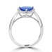 1.69 ct Round Cut Diamond & Trillion Cut Tanzanite Engagement Ring