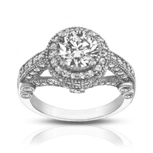 2.25 ct Women's Antique Style Diamond Engagement Ring 2.25 ct Women's Antique Style Diamond Engagement Ring