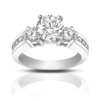 1.25 ct Ladies Round Cut Diamond Engagement Accented Ring in White Gold 1.25 ct Ladies Round Cut Diamond Engagement Accented Ring in White Gold