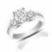 1.25 ct  Ladies Round Cut Diamond Engagement Accented Ring in White Gold