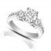 1.25 ct  Ladies Round Cut Diamond Engagement Accented Ring in White Gold