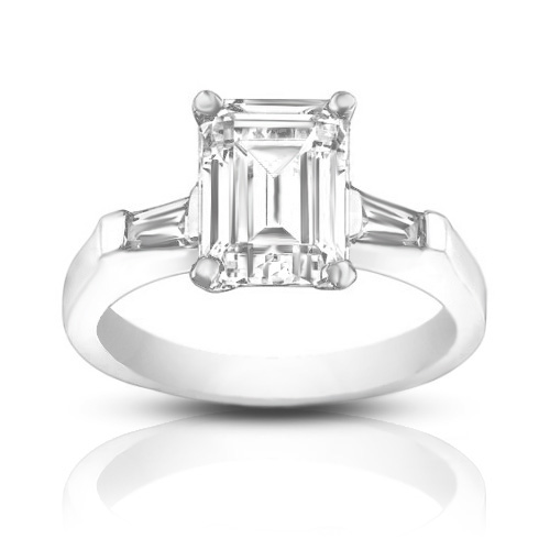 1.00 ct Ladies Emerald Cut Diamond Engagement Ring