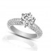 1.72 ct Pave Set Round Cut Diamond Engagement Ring