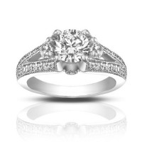 1.49 ct Vintage Style Round Cut Diamond Engagement Ring