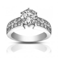 2.00 ct Ladies Two Row Round Cut Diamond Engagement Ring 2.00 ct Ladies Two Row Round Cut Diamond Engagement Ring