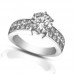 2.00 ct Ladies Two Row Round Cut Diamond Engagement Ring