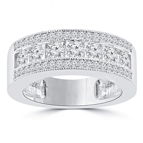 1.20 ct Ladies Round Cut Diamond Anniversary Ring 