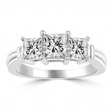 1.45 ct Ladies Three Stone Princess Cut Diamond Engagement Ring 1.45 ct Ladies Three Stone Princess Cut Diamond Engagement Ring