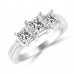 1.45 ct Ladies Three Stone Princess Cut Diamond Engagement Ring