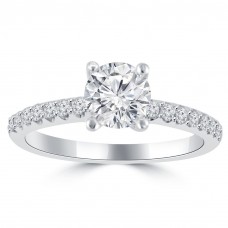 1.10 ct Ladies Round Cut Diamond Engagement Ring in 14 kt White Gold 1.10 ct Ladies Round Cut Diamond Engagement Ring in 14 kt White Gold