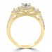 1.76 ct Ladies Emerald Round and Baguette Cut Diamond Engagement Ring in 14 kt Yellow Gold