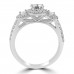 1.76 ct Ladies Emerald Round and Baguette Cut Diamond Engagement Ring in 14 kt White Gold