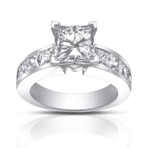 2.50 Ct Ladies Princess Cut Diamond Engagement Ring 2.50 Ct Ladies Princess Cut Diamond Engagement Ring