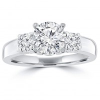 1.35ct Ladies Round Cut Diamond Engagement Ring in 14 kt White Gold