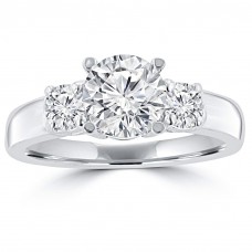 1.35ct Ladies Round Cut Diamond Engagement Ring in 14 kt White Gold 1.35ct Ladies Round Cut Diamond Engagement Ring in 14 kt White Gold