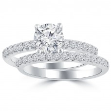 1.45 ct Ladies Round Cut Diamond Engagement Ring in 14 kt White Gold 1.45 ct Ladies Round Cut Diamond Engagement Ring in 14 kt White Gold