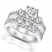 1.85ct  Ladies Round Cut Diamond Engagement Accented Ring