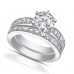 2.25 ct Round Cut Diamond Engagement Ring Set Whit Millgrain on The Shank 2.25 ct Round Cut Diamond Engagement Ring Set Whit Millgrain on The Shank
