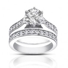1.80 ct Ladies Round Cut Diamond Engagement Accented Ring Set 1.80 ct Ladies Round Cut Diamond Engagement Accented Ring Set