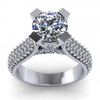 2.65 ct Pave Set Round Cut Diamond Engagement Ring 2.65 ct Pave Set Round Cut Diamond Engagement Ring
