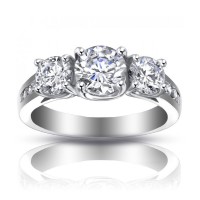 2.25 ct Ladies Three Stone Round Cut Diamond Engagement Ring 2.25 ct Ladies Three Stone Round Cut Diamond Engagement Ring