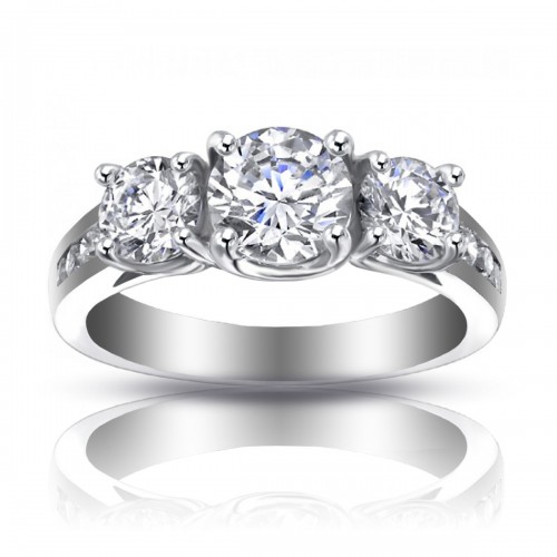 2.25 ct Ladies Three Stone Round Cut Diamond Engagement Ring 2.25 ct Ladies Three Stone Round Cut Diamond Engagement Ring
