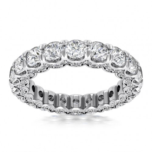 4.18 ct Ladies Round Cut Diamond Eternity Wedding Band Ring