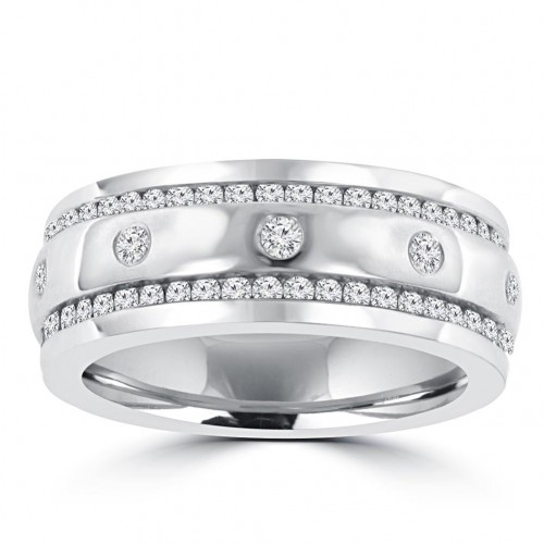 1.96 ct Men's Round Cut Diamond Eternity Wedding Band in Channel Setting 1.96 ct Men's Round Cut Diamond Eternity Wedding Band in Channel Setting