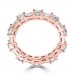 4.51 ct Round Cut And Baguette Cut Diamond Eternity Band in 14 kt Rose Gold