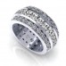 5.00 ct Three Row Princess and Round Cut Diamond Eternity Wedding Band 5.00 ct Three Row Princess and Round Cut Diamond Eternity Wedding Band