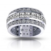 5.00 ct Three Row Princess and Round Cut Diamond Eternity Wedding Band 5.00 ct Three Row Princess and Round Cut Diamond Eternity Wedding Band