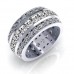 5.00 ct Three Row Princess and Round Cut Diamond Eternity Wedding Band 5.00 ct Three Row Princess and Round Cut Diamond Eternity Wedding Band