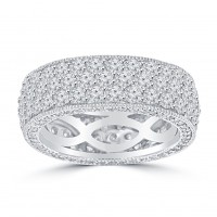 4.50 ct Ladies Three Row Round Cut Diamond Eternity Wedding Band Ring 4.50 ct Ladies Three Row Round Cut Diamond Eternity Wedding Band Ring